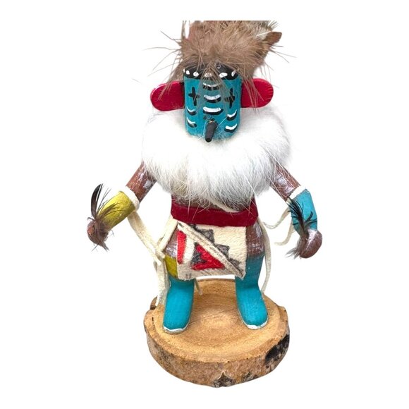 Vintage Road Runner Native American Kachina Doll Hopi Feather Signed 5" Katsina - Picture 1 of 7